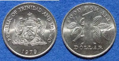 () Trinidad and Tobago 1 Dollar 1979. F.A.O. Muenze, KM 38