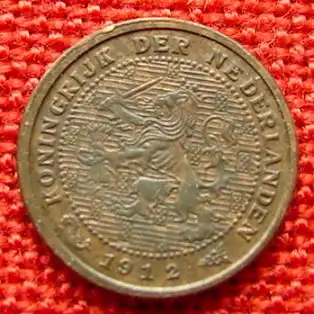 ( Muenze. Niederlande. Halber Cent 1912