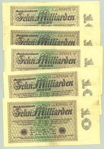 (1028271) 5 x 10 Milliarden Reichsmark 1923, Katalog : Ro. 113 d