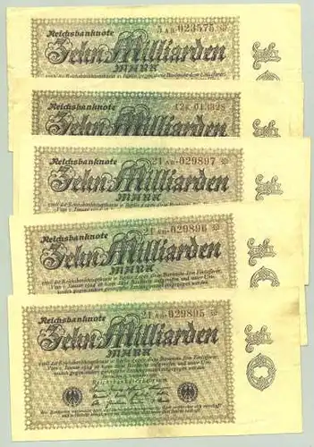 () 5 x 10 Milliarden Reichsmark 1923, Katalog : Ro. 113 d