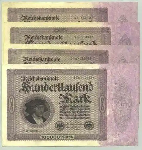 () 4 x 100.000 Reichsmark 1923, Katalog : Ro. 82 d