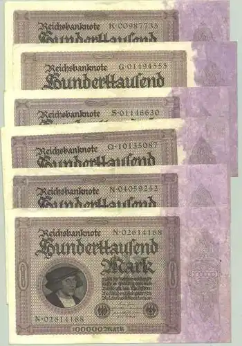 () 6 x 100.000 Reichsmark 1923, Katalog : Variante Ro. 82 a