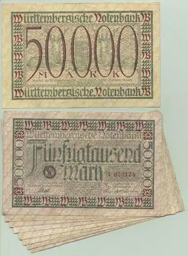(1028539) 9 x 50.000 Mark.  Wuerttembergische Notenbank, Stuttgart 1923