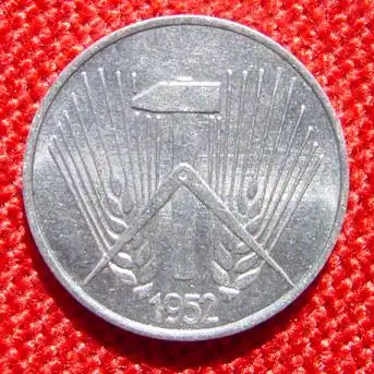 () DDR 1 Pfennig 1952 A. Sehr guter Zustand !