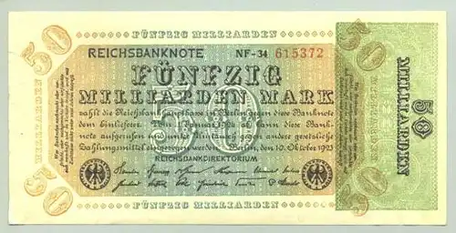 () Deutsches Reich. 50 Milliarden Mark 1923, Ro. 117 b. TOP Zustand !