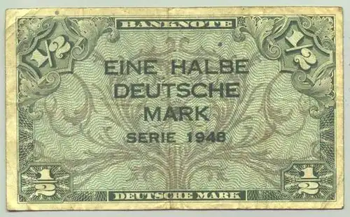 (1028225) Deutschland Banknote. Halbe Mark BRD 1948 / Kopfgeld. Bank Deutscher Laender