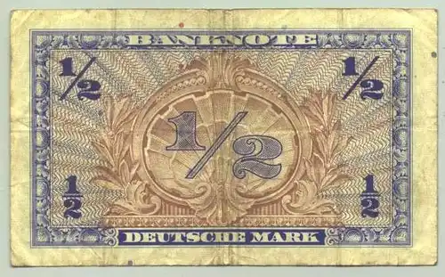 () Deutschland Banknote. Halbe Mark BRD 1948 / Kopfgeld. Bank Deutscher Laender