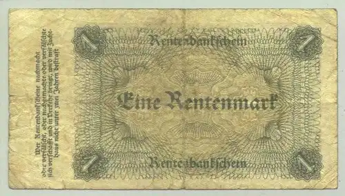 (1028240) Deutsches Reich. 1 Rentenmark Nov. 1923. Ro. 154 a