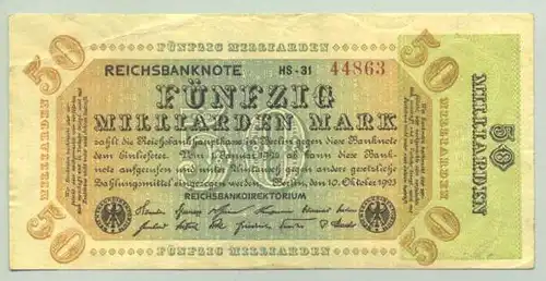 () Deutsches Reich. 50 Milliarden Mark 1923, Ro. 117 a