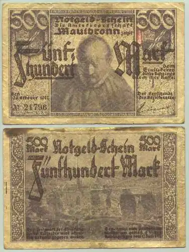 (1028082) 2 x Notgeld. Maulbronn 1922 # Geldscheine