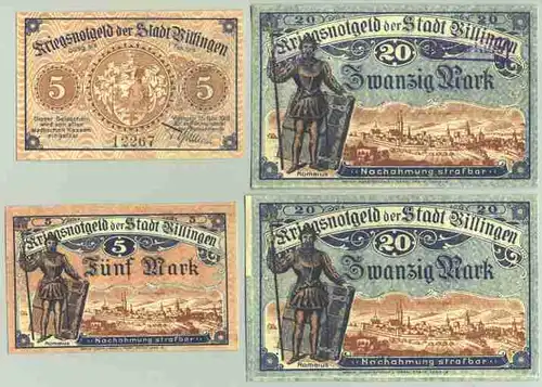 (1028097) 4 x Notgeld. Villingen 1918 # Geldscheine