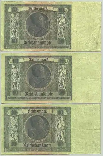 (1028160) Deutsches Reich. 3 x 10 Reichsmark 1929, KZ nur auf Vorderseite !