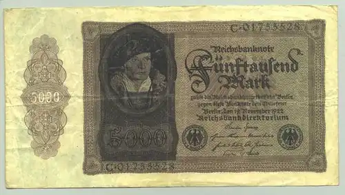 (1028258) Deutsches Reich. 5.000 Reichsmark 1922, Ro. 77