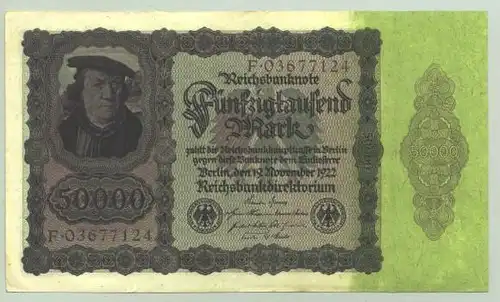 (1028371) Deutsches Reich. 50.000 Reichsmark 1922, Ro. 78. Sehr guter Zustand