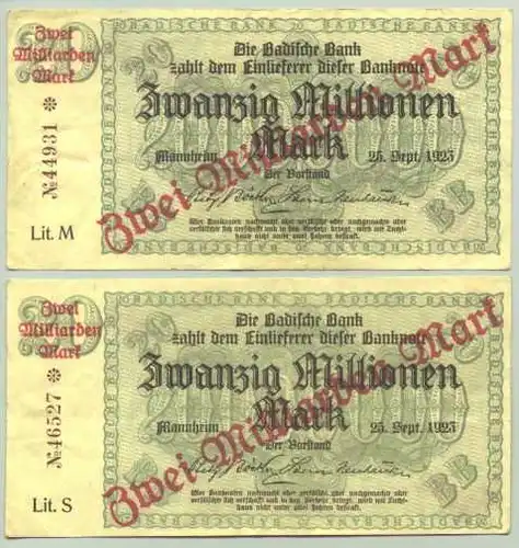 () 3 x 100 Mark 1918 Badische Bank Mannheim