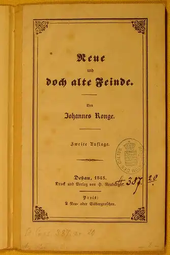 Ronge 'Neue und doch alte Feinde', 1845 ()