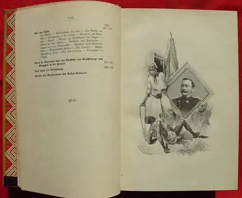 () "Meine zweite Durchquerung Äquatorial-Afrikas vom Longo zum Zambesi während der Jahre 1886 und 1887". Von Hermann von Wißmann. Mit 92 Abbildungen nach Zeichnungen v. Hellgrewes u. Klein-Chevaliers, sowie 3 Karten. Inhaltsverzeichnis....