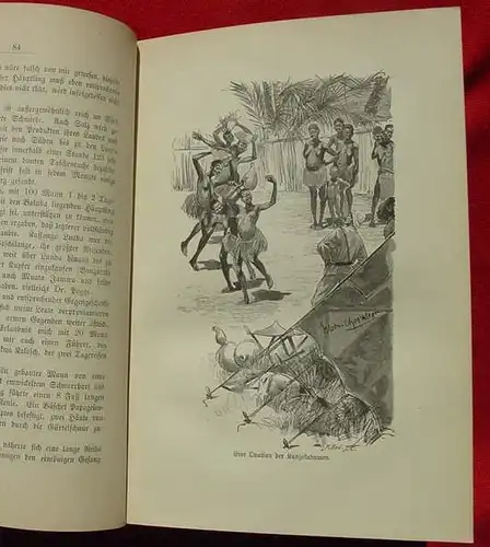 () "Meine zweite Durchquerung Äquatorial-Afrikas vom Longo zum Zambesi während der Jahre 1886 und 1887". Von Hermann von Wißmann. Mit 92 Abbildungen nach Zeichnungen v. Hellgrewes u. Klein-Chevaliers, sowie 3 Karten. Inhaltsverzeichnis....