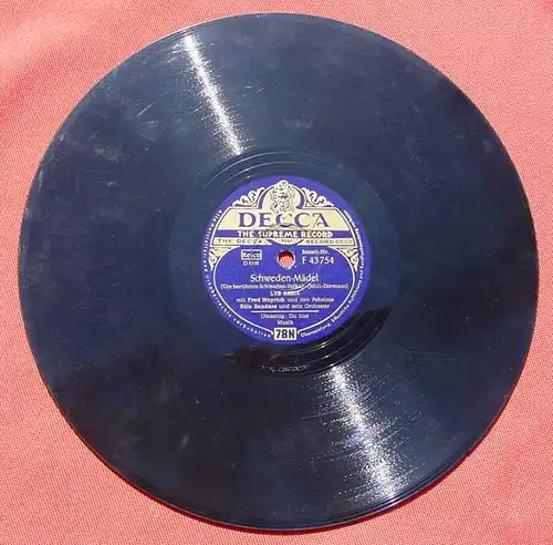 (3001031) Lys Assia. Béla Sanders u. sein Orchester. Decca Schellack-Schallplatte. Siehe bitte Beschreibung u. Bilder