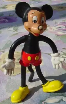 ! NEU + gültig : Versandkosten ab Euro 5,00 (intern  /4-1203) Bully - Biegefigur "Micky Maus" von Walt Disney Prod. 1985. BULLI  West Germany.  Höhe ca. 12,5 cm, leicht bespielt.