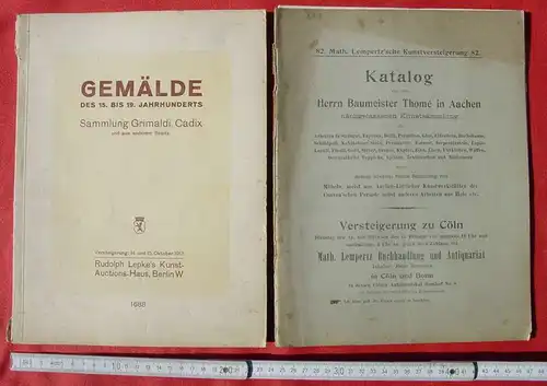 () 8 x alte Auktionskataloge um 1905-1920, siehe bitte Beschreibung u. Bilder