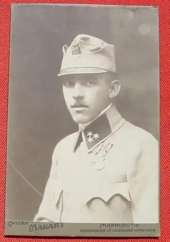 (1049324) Soldatenportrait. Originalfoto auf Karton 1915, Atelier Makart, Marburg a.D. 1915. Siehe bitte Bilder