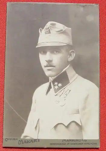 () Soldatenportrait. Originalfoto auf Karton 1915, Atelier Makart, Marburg a.D. 1915. Siehe bitte Bilder