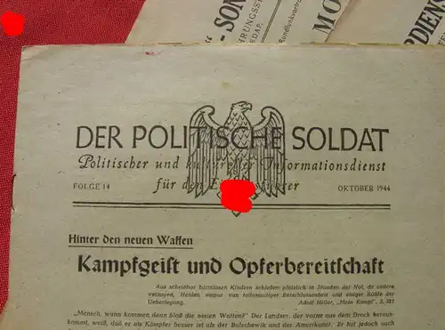 (2001487) 'Der Politische Soldat' Informationsdienst für den Einheitsführer. Folge 14 / Oktober 1944