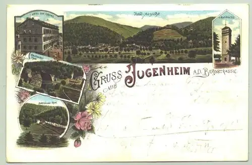 (64342021) Gruss aus Jugenheim a. d. Bergstrasse, 1898, Postkarte, Ansichtskarte