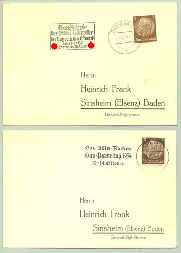 (1016083) 8 x Postkarten Drittes Reich mit besonderen Poststempeln