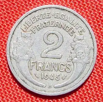 () 2 Francs 1945 B. Aluminium. Frankreich