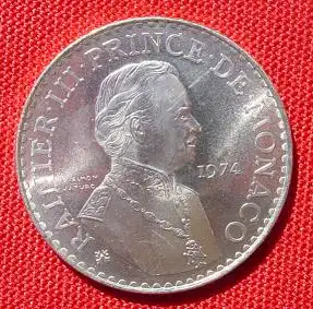 () Monaco 50 Francs 1974. Grosse Silbermuenze. KM 152.1