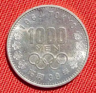 () Japan. 1.000 Yen 1964. Grosse Silbermuenze. Olympiade 1964