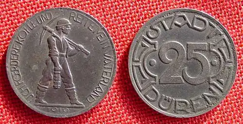 () 2 x Notmuenzen zu je 25 Pfennig, Stadt Dueren 1919