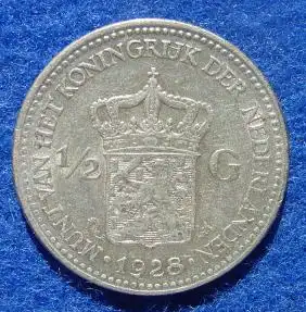 (1015626) Niederlande. Halber Gulden 1928. Silbermuenze