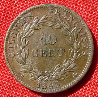 () Frankreich-Colonies (?).  10 Centimes 1843