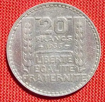 (1007575) Frankreich. Silbermuenze. 20 Francs 1933