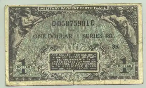 (1028126) 1 Dollar Military Payment o. J. Geldschein, Banknote