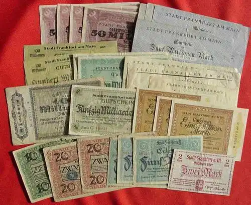 () 27 x Notgeld, Frankfurt-Main 1918-1923. Geldscheine