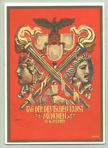 (1009842) Originalkarte ! Tag der Deutschen Kunst Muenchen 1939. Amtliche Festpostkarte