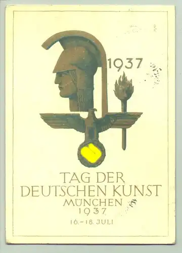 () Originalkarte ! Tag der Deutschen Kunst Muenchen 1937. Amtliche Festpostkarte