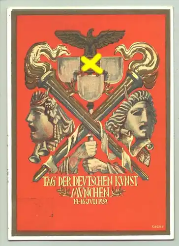 (1009980) Originalkarte ! Festpostkarte. Tag der Deutschen Kunst 1939. Ganzsache. Drittes Reich