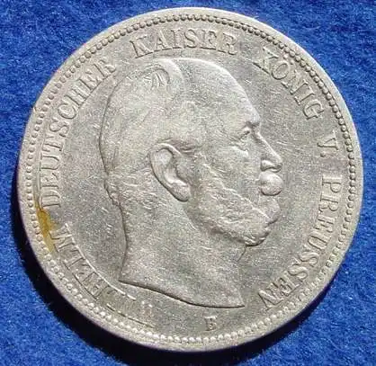 (1044626) Kaiserreich, Preussen 5 Mark 1876-B, Reichsmark, Silbermuenze