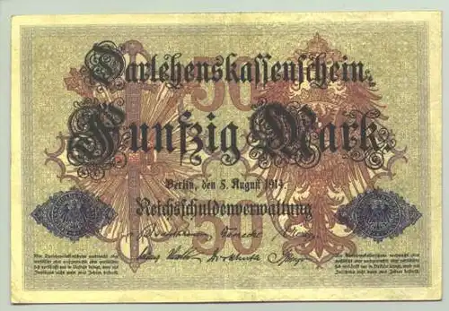 (1028251) Deutsches Reich. 50 Reichsmark 1914, gut erhalten - siehe Bild