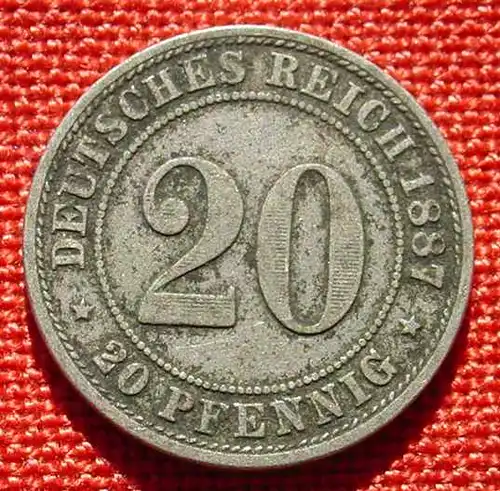 () Deutsches Kaiserreich, 20 Pfennig 1887-A. Reichsmark, J. 8