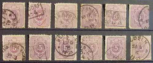 (1045989) Deutsches Reich, kleine Partie 10 gebrauchte Marken je 5 Pfennige, gestempelt, siehe bitte Bild