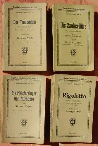 NEU : Versandkosten ab 3 Euro / BRD  (intern ) Operntexte. 35 x Operntext-Hefte. Steyremühl Verlag, Wien um 1927. Format meist ca. 12 x 18 cm. Dabei sind 'Richard Wagner', 'Schubert', 'Bach', 'Verdi', 'Mozart', u. v. a. ... 2 ähnliche Hefte...