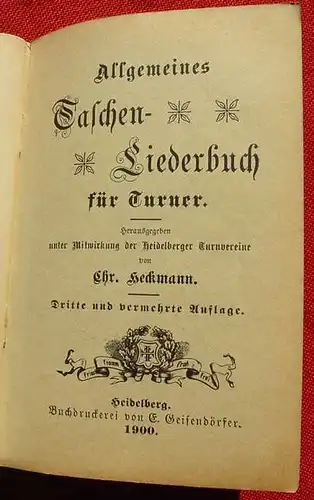 Liederbuch fuer Turner. HD 1900 ()