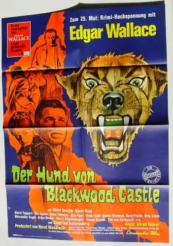 Neu : Versandkosten ab Euro 6,00  /  Plakat : Der Hund v. Blackwood Castle () Edgar Wallace. Original-FILMPLAKAT