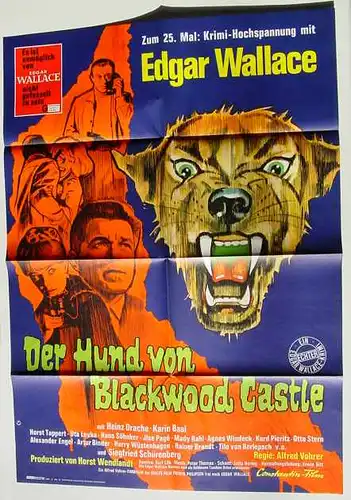 Plakat : Der Hund v. Blackwood Castle () Edgar Wallace. Original-FILMPLAKAT